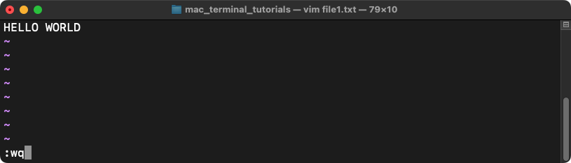 Create a New File in Mac Terminal - Using the vim Text Editor